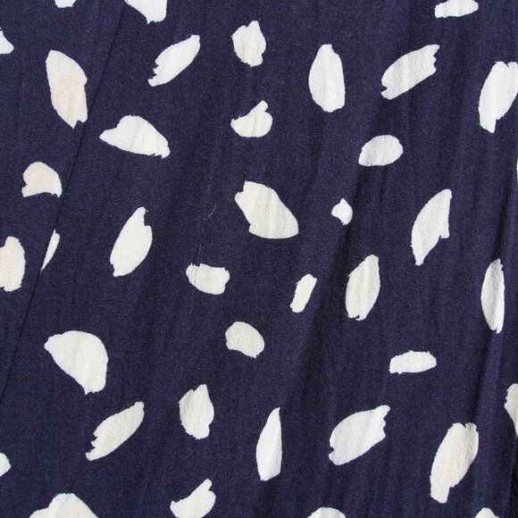 Reformation Sigmund Midi Dress Splatter Speckled Slit Navy Blue Long Sleeves 4 - Picture 10 of 16